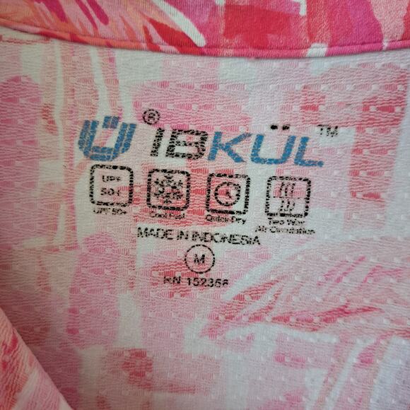 IBKUL Elsa Flamingo Hot Pink/ Coral Long Sleeve Zip Mock SPF 50 Medium - Picture 5 of 9